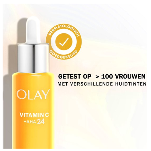 Olay Vitamine C Serum - AHA + 99% Pure Niacinamide - Anti-pigmentvlekken - Egaliseert, Hydrateert - 40ml