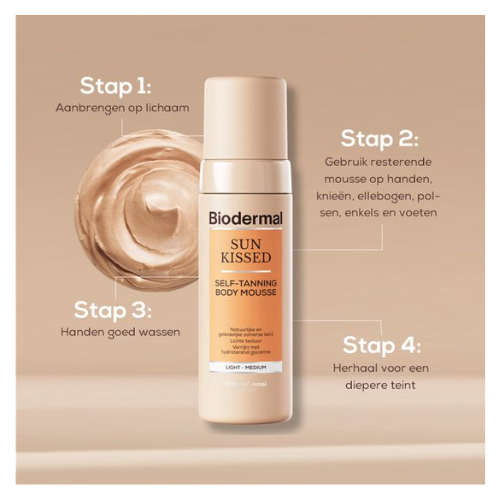 Biodermal Sunkissed Self-Tanning Body Mousse - Zelfbruiner - Vegan - 150 ml