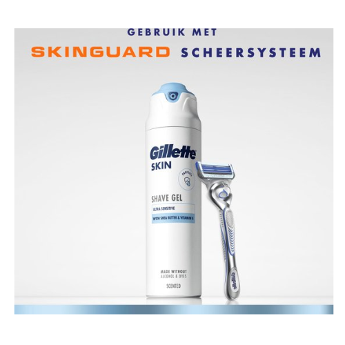 Gillette SKIN - Scheergel Ultra - Gevoelige Huid - Voordeelverpakking 6 x 200 ml