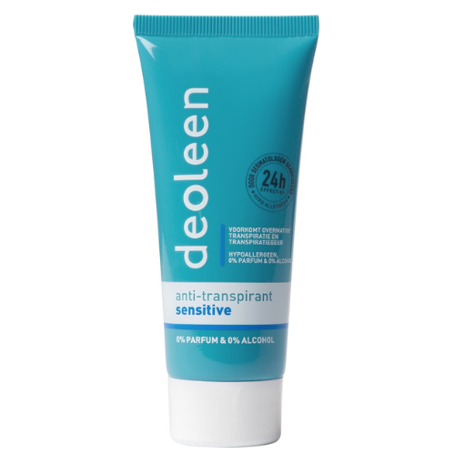 Deoleen Anti-transpirant - Crème Sensitive - Voorkomt overmatige transpiratie en transpiratiegeur - 24 uur effectief - 0% parfum & 0% alcohol - Dermatologisch getest - Deodorant - 50 ml