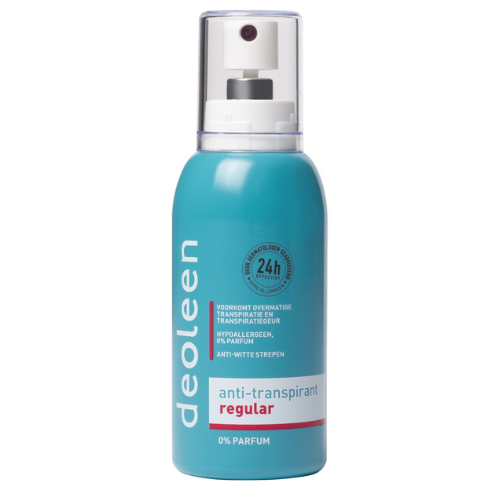Deoleen Anti-transpirant - Pompspray Regular - Voorkomt overmatige transpiratie en transpiratiegeur - 48 uur effectief - 0% parfum - Dermatologisch getest - Deodorant - 75 ml