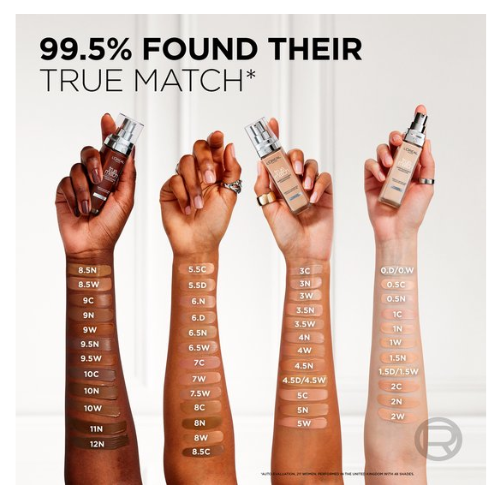 L’Oréal Paris True Match Foundation - 6,5D/W - Natuurlijk Dekkende Foundation met Hyaluronzuur - 30ml - Vegan