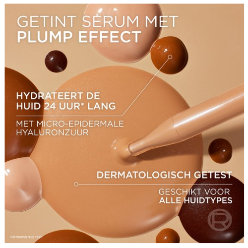 L'Oréal Paris True Match Nude Volumegevend Getint Serum Foundation met hyaluronzuur - 3-4 Light Medium - 30ml - Vegan