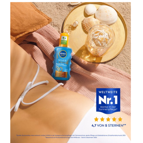 NIVEA SUN Protect & Bronze Zonnebrand Spray - SPF 30 - Zonnespray - Waterproof - Beschermt en stimuleert een bruine huid - Met pro-melanine extract - 200 ml