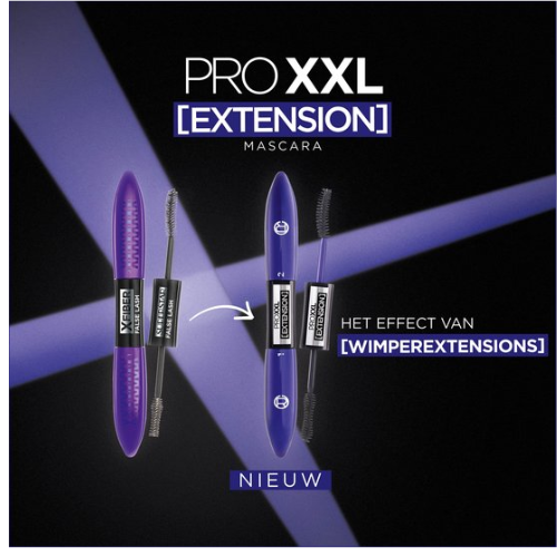 L'Oréal Paris - PRO XXL EXTENSION - Zwart - Mascara geïnspireerd op het effect van wimperextensions - 12 ml - voordeelverpakking - 3 Stuks