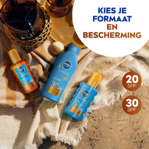 NIVEA SUN Protect & Bronze Zonnebrand Olie Spray SPF 20 - Zonnespray - Waterproof - Zonneolie Met pro-melanine extract - 200 ml