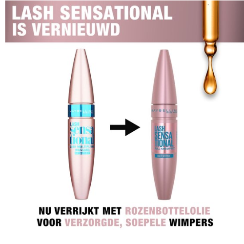 Maybelline New York - Lash Sensational Mascara - Very Black Waterproof - Zwarte Waterproof Volume Mascara - 9,5 ml