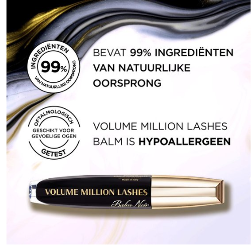 L’Oréal Paris - Volume Million Lashes Balm Noir - 01 Black - Zwart - Volume Mascara - 8,9 ml - voordeelverpakking - 3 Stuks