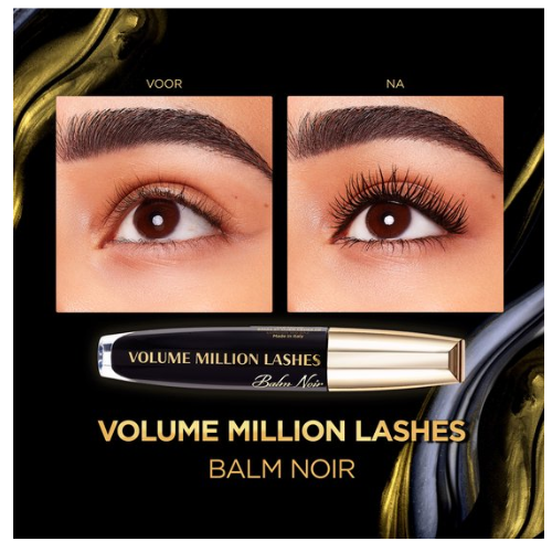 L’Oréal Paris - Volume Million Lashes Balm Noir - 01 Black - Zwart - Volume Mascara - 8,9 ml - voordeelverpakking - 3 Stuks