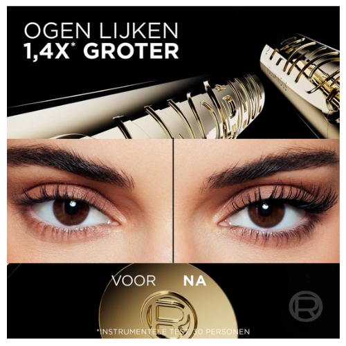 L'Oréal Paris Panorama Mascara Black - Lengte, separatie en volume Mascara - korte en lange borstelhaartjes voor groter lijkende ogen - Mascara voor gevoelige ogen – Zwart - 8ml - voordeelverpakking - 3 Stuks