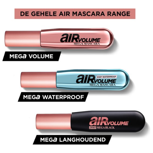 L'Oréal Paris Air Volume 30H Mega Black Mascara - 9,4ml - voordeelverpakking - 3 Stuks