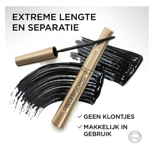 L’Oréal Paris Telescopic Mascara - Lengte mascara voor zichtbaar langere wimpers - Volume zonder klontjes - Zwart - 8ml