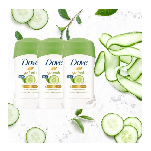 Dove Go Fresh Cucumber Green Tea Deodorant Stick - 3 x 40 ml - Voor De Gevoelige Huid - Deodorant vrouw voordeelverpakking