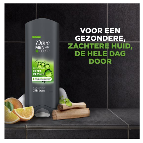 Dove Men+Care Extra Fresh 3-in-1 Douchegel - 6 x 250 ml - Voordeelverpakking