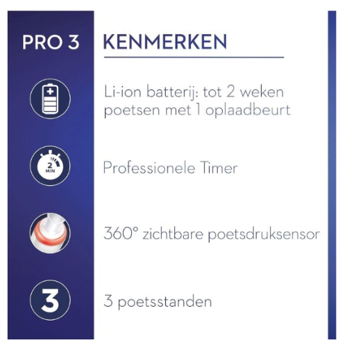 Oral-B PRO 3 3000 Black Sensitive Clean + 1 extra opzetborstel
