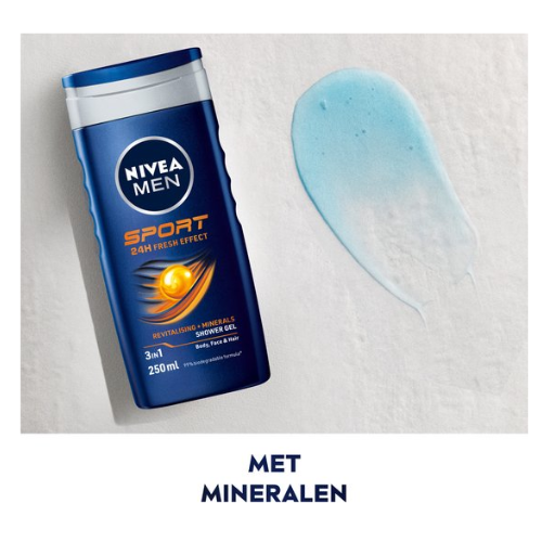 NIVEA MEN Sport Douchegel - 3-in-1 Shower Gel Met Limoengeur - Shampoo - Voordeelverpakking - 6 x 250 ml