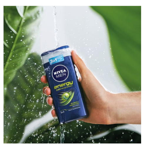 NIVEA MEN Energy Douchegel - 3-in-1 Shower Gel Met Mintextract - Shampoo - Voordeelverpakking - 6 x 250 ml