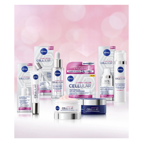 NIVEA CELLular Expert Filler Crème Contour des Yeux Anti-Âge - Crème Anti-Rides - Peau Vieillissante - Acide Hyaluronique - Acide Folique Pur - Crème Contour des Yeux - 15 ml