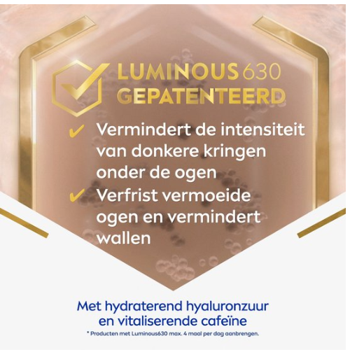 NIVEA CELLular LUMINOUS630 Crème Contour des Yeux - Crème Contour des Yeux Cernes et Poches et Anti-Rides - Tous Types de Peaux - À l'Acide Hyaluronique et à la Caféine - Crème Contour des Yeux - 15 ml