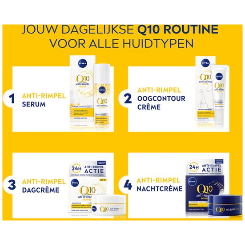 NIVEA Q10 Power Crème de Jour Anti-Rides Visage - SPF 15 - Tous types de peau - Crème au Q10 et créatine - 50 ml