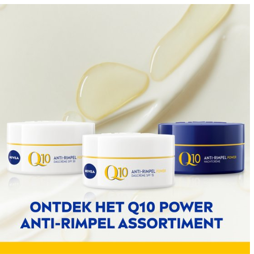 NIVEA Q10 Power Crème de Jour Anti-Rides Visage - SPF 15 - Tous types de peau - Crème au Q10 et créatine - 50 ml