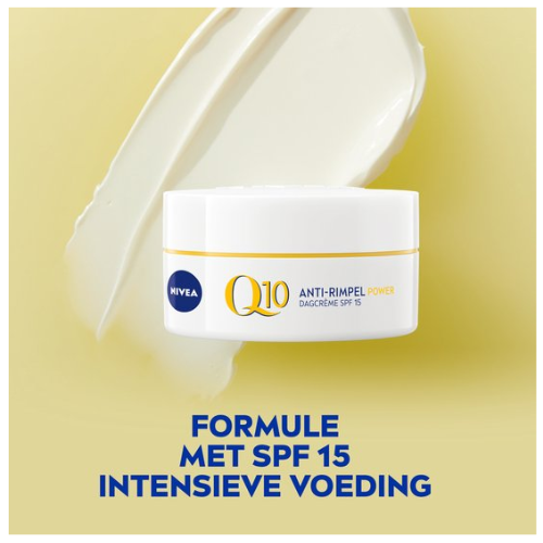 NIVEA Q10 Power Crème de Jour Anti-Rides Visage - SPF 15 - Tous types de peau - Crème au Q10 et créatine - 50 ml