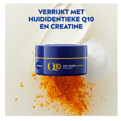 NIVEA Q10 POWER Crème de Nuit Anti-Rides - Tous types de peau - Crème Enrichie en Q10 et Créatine - 50 ml