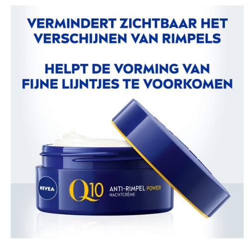 NIVEA Q10 POWER Crème de Nuit Anti-Rides - Tous types de peau - Crème Enrichie en Q10 et Créatine - 50 ml