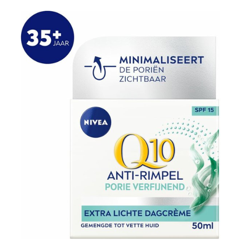 NIVEA Q10 POWER Crème de Jour Anti-Rides Visage - Affinage des Pores - Peaux Mixtes à Grasses - SPF 15 - Crème au Q10 et extrait d'algues - 50 ml