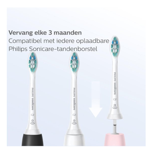 Philips Sonicare W2 Optimal White - Têtes de brosse - 4 pièces - Noir - HX6064/11