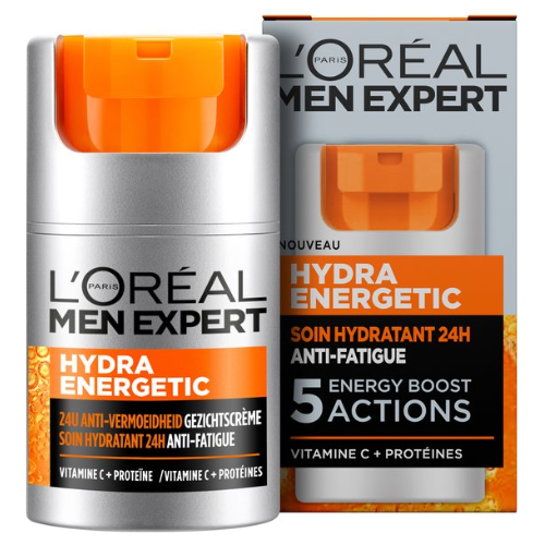 Crème de jour hydratante Hydra Energetic Men Expert de L'Oréal Paris - 6 x 50 ml - Multipack