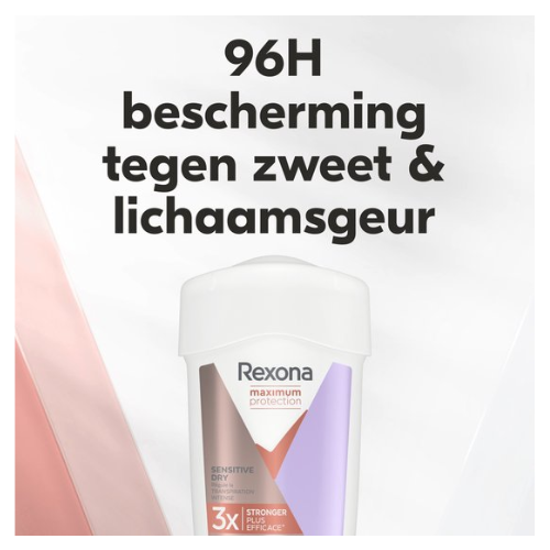 Stick anti-transpirant Rexona Women Protection maximale - Peaux sensibles et sèches - 6 x 45 ml - Pack économique