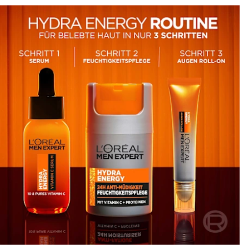 Sérum à la vitamine C Hydra Energy Men Expert de L'Oréal Paris, 30 ml