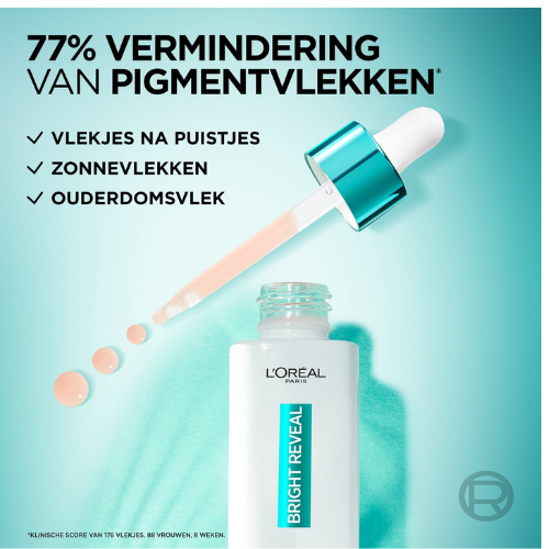 Sérum Niacinamide Revitalift Bright Reveal de L'Oréal Paris - Enrichi en Mélasyl - Contre les taches pigmentaires et le teint terne - 30 ml