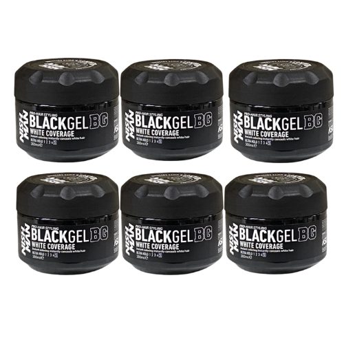 NISHMAN BLACK GEL BG WHITE COVERAGE 300 ML - VOORDEELVERPAKKING - 6 STUKS