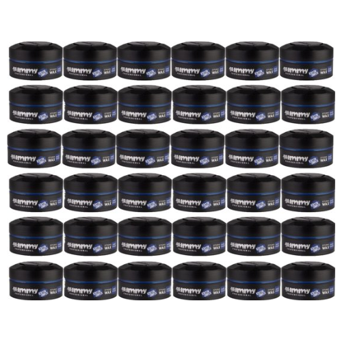 Gummy Styling Wax Hard Finish 150ml Blauw, 36 Stuks