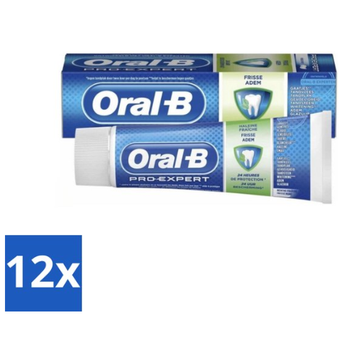 Oral-B - Pro-Expert Frisse Adem - Tandpasta - Zachte Munt - Voordeelverpakking - 12 x 75 ml