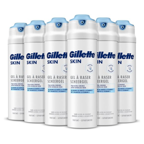 Gillette SKIN - Scheergel Ultra - Gevoelige Huid - Voordeelverpakking 6 x 200 ml