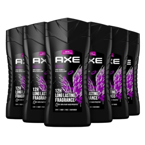 AXE 3-in-1 Douchegel Voordeelverpakking- Excite - 6 x 250 ml -