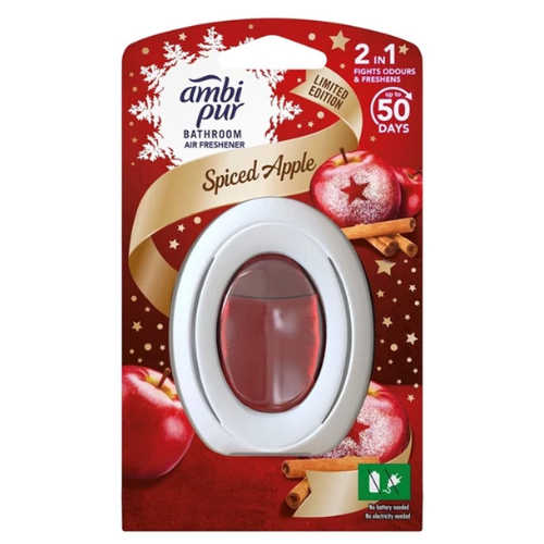 Ambi Pur Spiced Apple | Badkamer Luchtverfrisser Spiced Apple - Houdt tot 50 dagen geur - Limited Edition