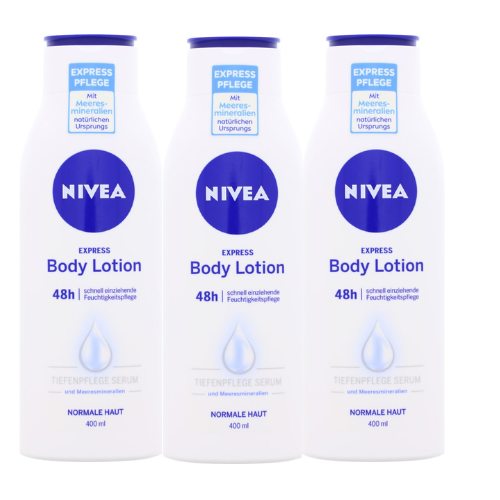Nivea Bodylotion – Express 400 ml - Met hydraterend 48H - voordeelverpakking - 3 stuks