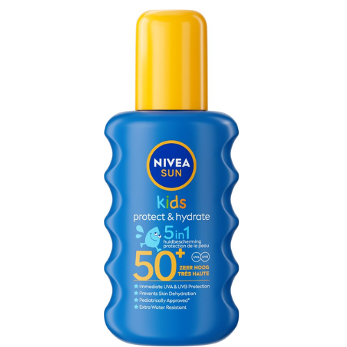 NIVEA SUN Kids Protect & Hydrate Zonnebrand Spray - SPF 50+ - Zonnespray - Met Amandelolie - Hydrateert en Beschermt - 200 ml