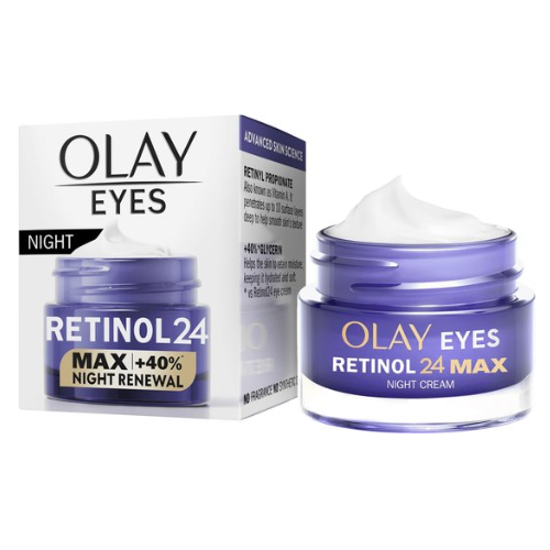 Olay Retinol 24 MAX* Nacht Oogcrème - Voor Donkere Kringen - Maakt Glad-Vernieuwt - MAX* Hydratatie - 15ml