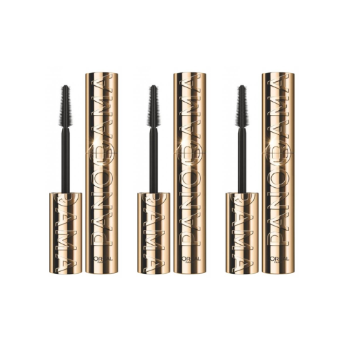 L'Oréal Paris Panorama Mascara Black - Lengte, separatie en volume Mascara - korte en lange borstelhaartjes voor groter lijkende ogen - Mascara voor gevoelige ogen – Zwart - 8ml - voordeelverpakking - 3 Stuks