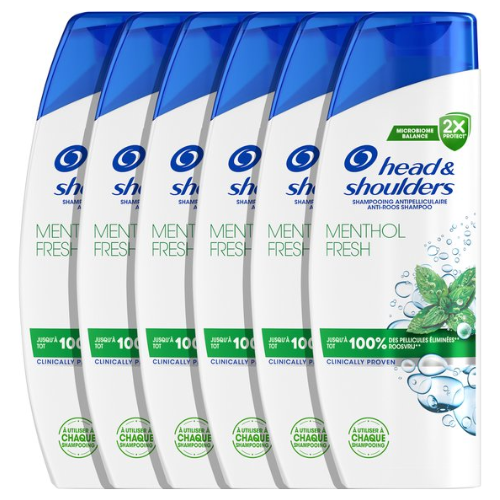 Head & Shoulders Menthol Fresh - Anti-Roos Shampoo - Dagelijks Gebruik - Fris Gevoel - Voordeelverpakking 6 x 400 ml