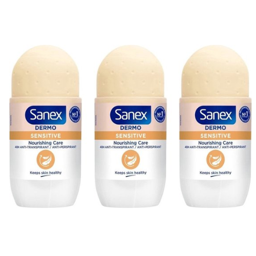 Sanex deo Roller - Dermo Sensitive PH Balance - Voordeelverpakking 3 x 50 ml