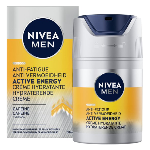 NIVEA MEN Active Energy Gezichtscrème - Dagcrème Normale huid - Moisturizer - Crème Gezicht - Met cafeïne en vitamine+ complex - 50 ml