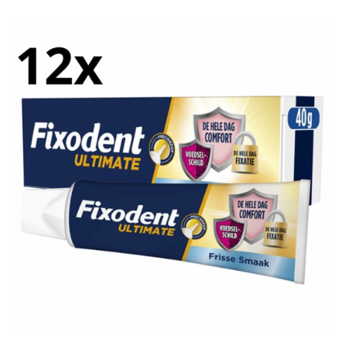 Fixodent Kleefpasta Ultimate Fresh - 12 x 40 gram - Voordeelverpakking