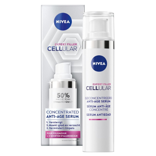 Sérum visage NIVEA CELLular Expert Filler Anti-Age - Skincar pour peaux matures - Sérum visage à l'acide hyaluronique et à l'acide folique pur - 40 ml