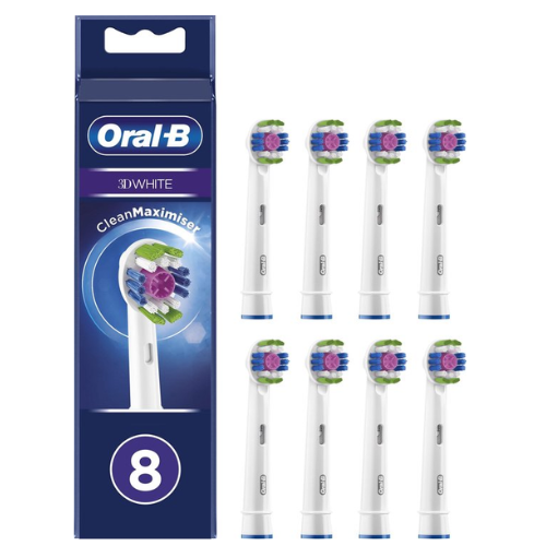 Oral-B 3D White - Avec technologie CleanMaximiser - Têtes de brosse - Lot de 8
